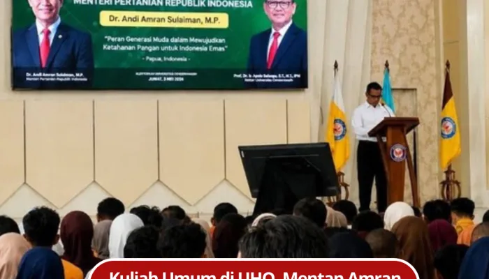 Kuliah Umum di UHO, Mentan Amran Sulaiman Desak Kampus Cetak Inovasi Swasembada Pangan