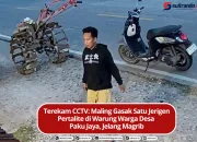 Terekam CCTV: Maling Gasak Satu Jerigen Pertalite di Warung Warga Desa Paku Jaya Jelang Magrib